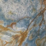 Blue onyx slab and tiles for countertops