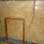 Honey onyx slab and tiles for countertops