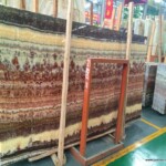 Red onyx marble slab