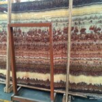 Red onyx marble slab