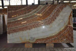 Ruby red onyx slab and tiles for countertops