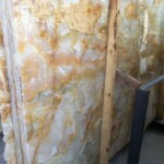 White gold onyx slab and tiles for countertops