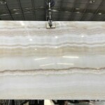 White onyx marble slab