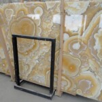 Yellow fragrant onyx slab and tiles for countertops