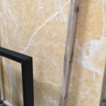 Yellow onyx slab and tiles for countertops